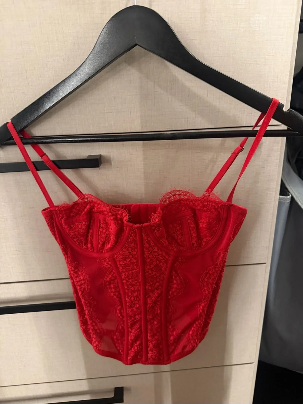 Urban Outfitters Red Lace Bustier Camisole